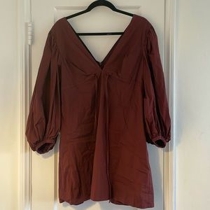 STAUD burgundy mini dress